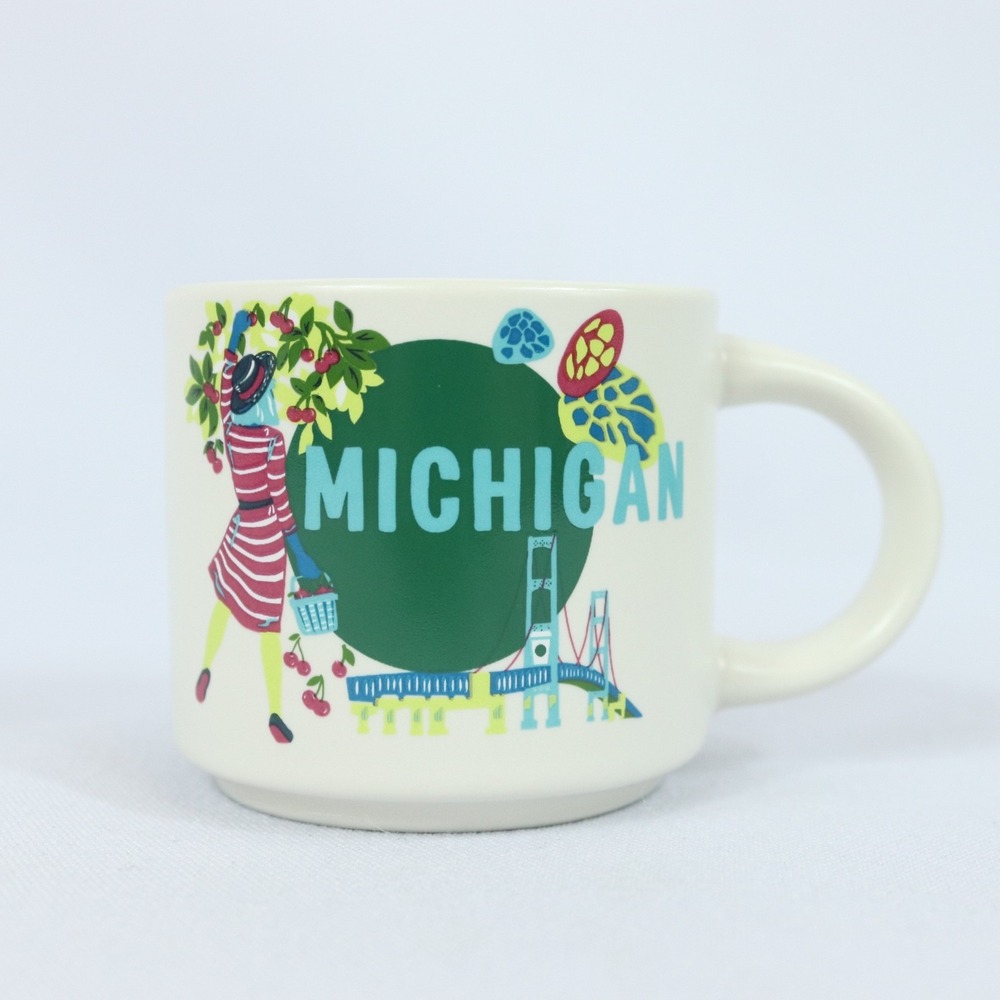 Starbucks Michigan Discovery Series 2oz Mini Ceramic Espresso Coffee Mug Cup